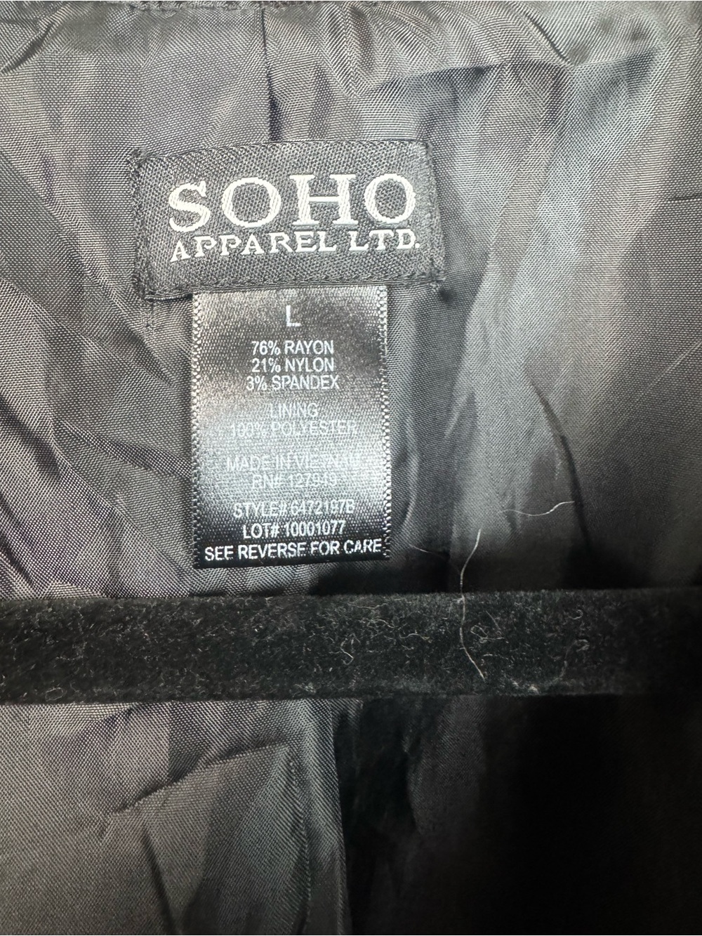 SOHO Black Ruched Sleeve Blazer Jacket | Size L - Picture 5 of 5